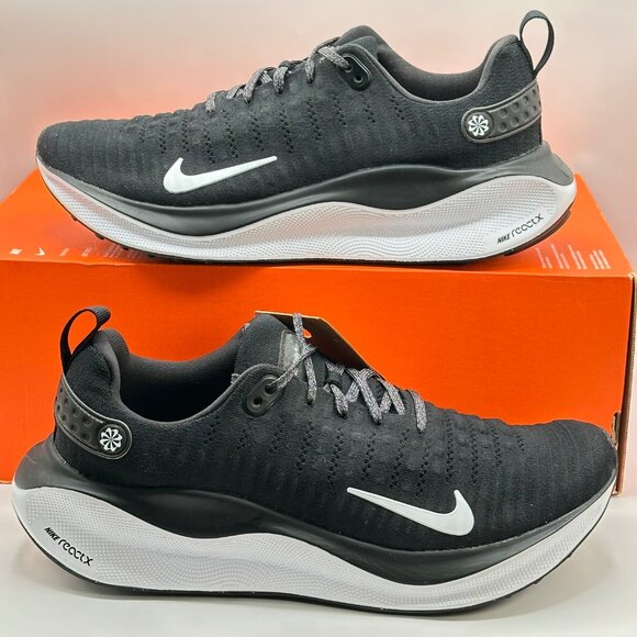 Nike ReactX Infinity Run 4 Women Size 12 /Men: 10.5 Wide Black White FN0880-001 - Picture 1 of 9